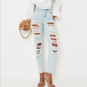 Missguided distressed mom jeans